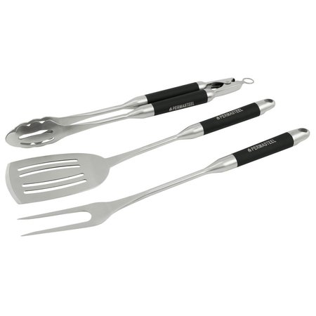 PERMASTEEL Grill Tool Set with Spatula Fork  Tongs Stainless Steel PA30196B